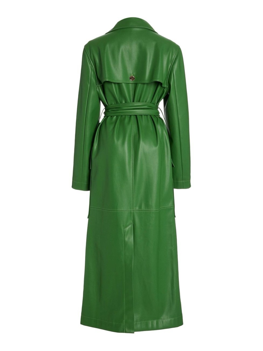 STAUD ASHLEIGH FAUX LEATHER COAT IN GREEN - Picture 3 of 5